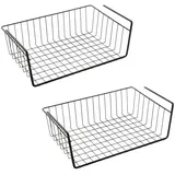 metaltex Schrankkorb KANGURO 2er Set schwarz - Ohne bohren - einfach einhängen - rechteckig - antistatisch - rostfrei - strapazierfähig / robust