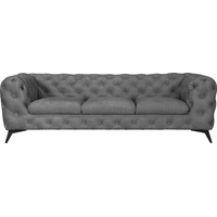 Leonique Chesterfield-Sofa »Glynis«, aufwändige Knopfheftung, moderne Chesterfield Optik, Fußfarbe wählbar grau
