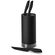 Echtwerk Messerblock Schwarz, Kunststoff, 4-teilig, 22 cm, ohne Schlitze, Kochen, Küchenmesser, Messersets