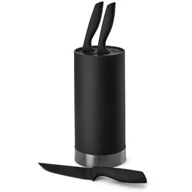 Echtwerk Messerblock Schwarz, Kunststoff, 4-teilig, 22 cm, ohne Schlitze, Kochen, Küchenmesser, Messersets
