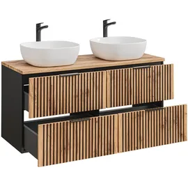 petits-meubles Gaia 2-tlg. Eichenoptik/Schwarz