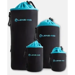 Lens-Aid Neopren Objektivbeutel mit Fleece-Fütterung Set: S, M, L, XL
