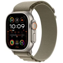 Apple Watch Ultra 2 GPS + Cellular 49 mm Titangehäuse natur, Alpine Loop olive S