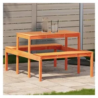vidaXL Picknicktisch Wachsbraun 110x134x75 cm Massivholz Kiefer