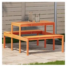 vidaXL Picknicktisch Wachsbraun 110x134x75 cm Massivholz Kiefer