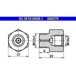Adapter Bremsleitung ATE 03.3510-0059.1 (25 Stk.) für Opel Rekord E