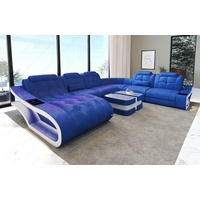 Sofa Dreams Wohnlandschaft Polstersofa Stoff Sofa Elegante S - XXL Form Stoffsofa, wahlweise mit Bettfunktion blau