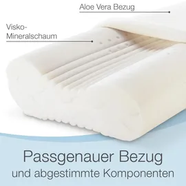 eloneo Nackenstützkissen Premium 60 x 35 cm Weiß