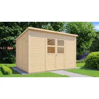 BERTILO Gartenhaus "Baltrum 2 naturbelassen", beige (natural), Fußboden im