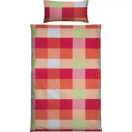 Erwin Müller Bettwäsche Seersucker rosa-orange Größe 1x 135x200 cm + 1x 40x80 cm