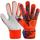 Reusch Attrakt Starter Solid Finger Support Junior Torwarthandschuhe für Kinder für alle Spielfeldoberflächen, 5, orange-blau