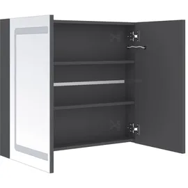 vidaXL LED-Spiegelschrank 77 cm grau