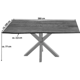 sam möbel gmbh Quincy 280 x 77 x 100 cm braun