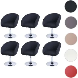 MCW 6er-Set Esszimmerstuhl MCW-F19, Küchenstuhl Drehstuhl Loungesessel, drehbar höhenverstellbar ~ Stoff/Textil anthrazit