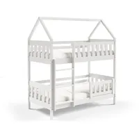 masseno Etagenbett Elena 80 x 160 cm Kiefer massiv weiß