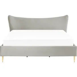 Beliani Chaleix 180 x 200 cm Hellgrau Gold