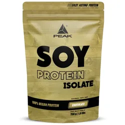 PEAK Soja Protein Isolat - 750g - Geschmack Chocolate I 25 Portionen I Pulver I Proteinquelle: Soy, pflanzliches Eiweiß I GMO - free I hoher EAA Gehalt I Muskelaufbau I glutenfrei 750 g