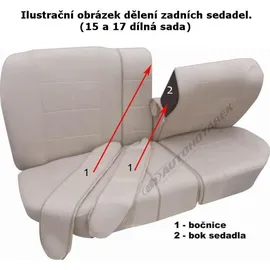 PETEX Auto Sitzbezüge Universal Komplett Set 17-teilig - Flower weiß, Eco Class mit SAB 1 Vario Plus