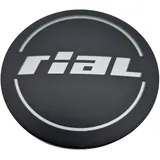 1X Rial Nabendeckel 64mm Schwarz Matt (N32) Logo Silber - Original Felgendeckel/Nabenkappe/Hubcap