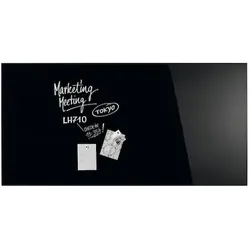 Magnetoplan Design Glas-Magnettafel Glasboard - 200x100cm - magnetisch und beschreibbar- Schwarz - Glas - rahmenlos