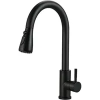 RWEUOQ Küchenarmatur Wasserhahn Küche,Küchenarmatur mit Herausziehbarer,Armatur Küche 360° (Einhebel Armatur Küche Edelstahl, 1-St., Mischbatterie Spültischarmatur mit Brause 3 Modus) Hochdruck Küchenarmatur, Brause Ausziehbar Armatur schwarz