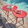 Oviala Gartentisch Ø 40 x 30 cm Rot