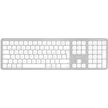 Macally BTWKEYMB-DE, erweiterte Quick-Switch Bluetooth Funk-Tastatur für Mac, PC, iOS und Android, Ziffernblock, deutsches QWERTZ Layout mit Umlauten, Alu-Design