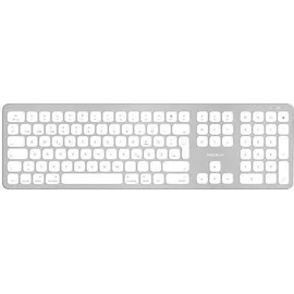 Macally BTWKEYMB-DE, erweiterte Quick-Switch Bluetooth Funk-Tastatur für Mac, PC, iOS und Android, Ziffernblock, deutsches QWERTZ Layout mit Umlauten, Alu-Design