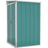 KOIECETA Anbauschuppen Wand Geräteschuppen Gartenhaus Gerätehaus Gartenschrank Gartenschuppen Fahrradhaus Schuppen Grün 118x100x178 cm Verzinkter Stahl
