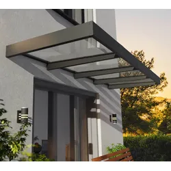 Palram - Canopia Metall Vordach Sophia CLear XL 3814 | Anthrazit | 378x140x17 cm