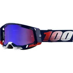 100% Racecraft 2 Extra Crossbrille Republic Gläser rot blau verspiegelt