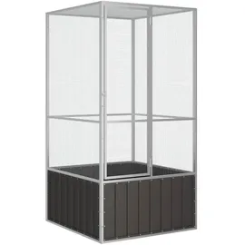 vidaXL Vogelkäfig Anthrazit 111 x 107 x 211,5 cm grau