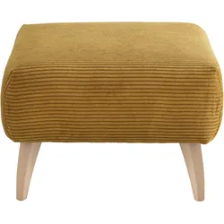 Polsterhocker INOSIGN "Colori", gold, B:66cm H:44cm T:66cm, 100% Polyester, Hocker, Holzfußfarbe wählbar, verschiedene Stoffe, hochwertige Stoffqualität