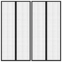 VidaXL Fliegengitter-Türvorhänge 2 Stk. Magnet Schwarz 220x100 cm
