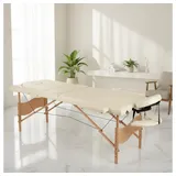 Mucola Massageliege Massageliege 3 Zonen Massagebank Beige/Creme klappbar Kosmetikliege (Liege mit Transporttasche, 1-St., mit Transporttasche), einfacher Transport weiß