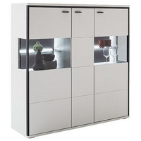 MCA Furniture Highboard Mori - Modern White / Schwarzgrau
