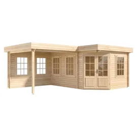 Alpholz 5-Eck Gartenhaus Pepe 6,18 x 4,62 x 2,36 m natur