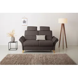 2-Sitzer HOME AFFAIRE "Westerland", braun (dunkelbraun), B:166cm H:90cm T:89cm, 100% Polyester, Sofas, Federkern-Polsterung. wahlweise mit Armlehnfunktion