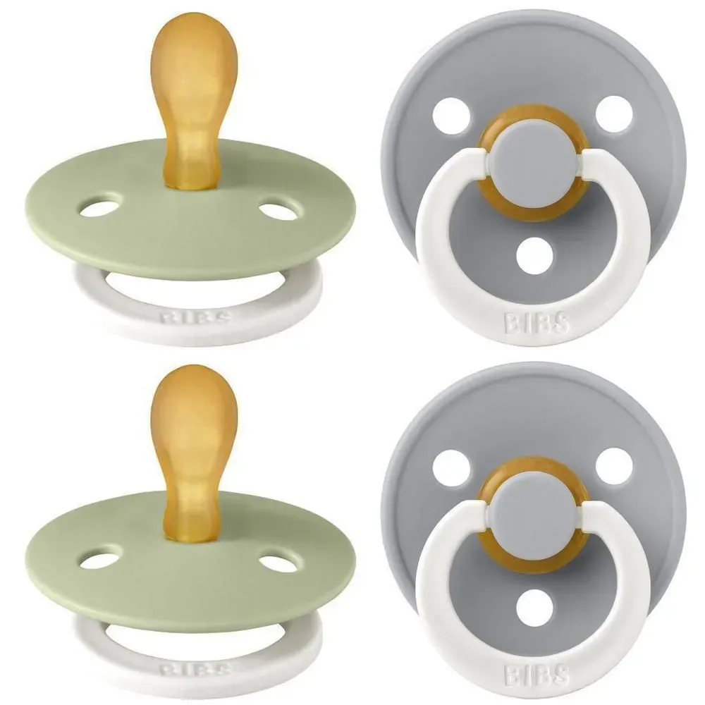 Bibs Symmetrische Fopspeen Glow - Sage/Cloud 0-6 Maanden 2x2 St Speen
