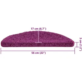 vidaXL Stufenmatten 20 Stk. 56x17x3 cm Violett Halbrund