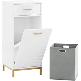 SoBuy Wäscheschrank mit Ausklappbarem Wäschesack Wäschesammler Weiß BZR180-W