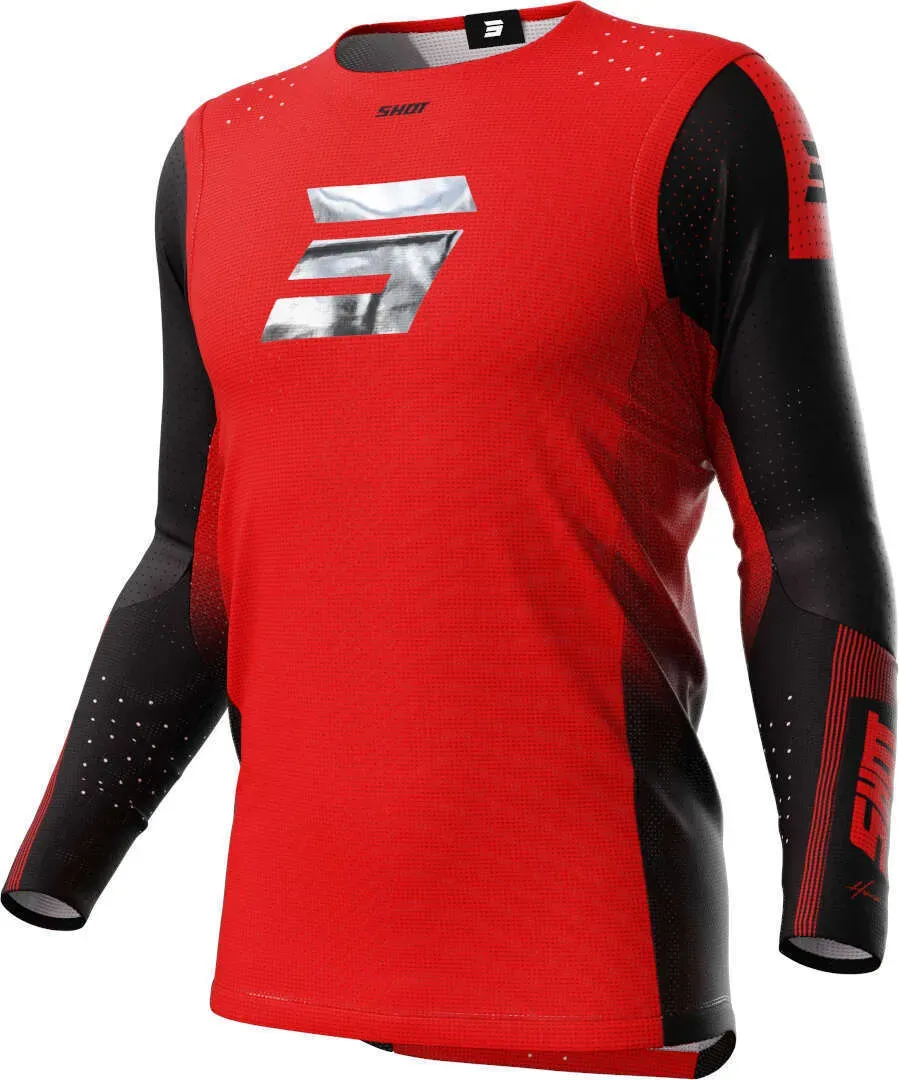 Shot Aerolite Honor Motocross Jersey, schwarz-rot, Größe 2XL für Männer