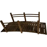 Relaxdays Garten Brücke 58 x 185 x 72 cm Braun