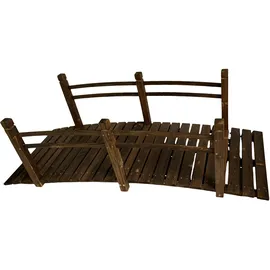 Relaxdays Garten Brücke 58 x 185 x 72 cm Braun