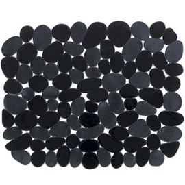 Wenko Spülbeckeneinlage Stone, Kunststoff, eckig, schwarz, 26 x 31 cm