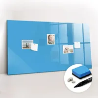 Tulup Magnettafel, Blau, Glas, 120x0.4x60 cm, Dekoration, Magnettafeln &