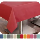 Beautex Tischdecke Leinenoptik wasserabweisend, fleckabweisend und pflegeleicht (1-tlg) rot Rund | 140 cm x 140 cm