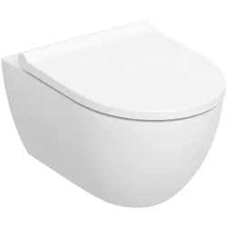 Geberit Acanto Set Wand-WC, WC-Sitz, Tiefspüler TurboFlush, geschlossenes Keramikdesign, 53cm, Weiß 502774001