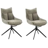MCA Furniture Esszimmerstuhl Parker Polyester braun 2er Set