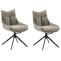 MCA Furniture Esszimmerstuhl Parker Polyester braun 2er Set